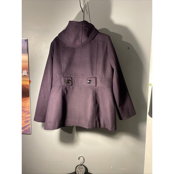 Marvin Richards Women's Coat Jacket Purple Double Breasted Button Front Liner 2X - Picture 6 of 8